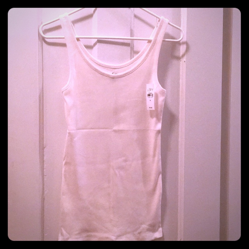 Last chance! Loft cream ribbed tank top